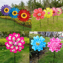 36CM sunflower plastic windmill waterproof Park Childrens Day outdoor decoration dance photography props toy windmill