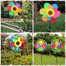 Rotating Windmill Factory outdoor activities double fabric colorful sunflower children cartoon stall toy gift