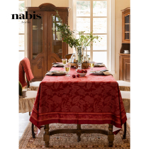 Crayon Flanders tablecloth light luxury retro waterproof table cover cloth rectangular coffee table red festive tablecloth