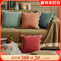 (solitude 4 fold) crayon pie calita pillow French cushion solid color sofa pillow nap backrest waist pillowcase