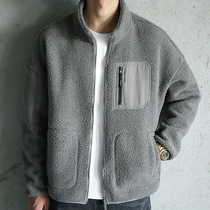 Autumn new couple cashmere coat men thin size fleece casual loose loose fleece jacket jacket top men