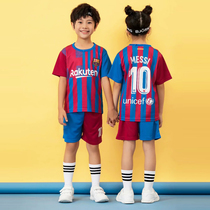 Barcelona Jersey Messi 10 home and away game training uniform childrens mens team uniform primary and secondary school students Football suit suit
