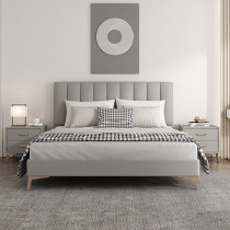 Nordic light luxury fabric bed Double bed Leave-in technology cloth bed Simple modern net red bed ins master bedroom 1 8 meters