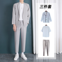 Senior sense mens suit suit autumn mens casual match match match three-piece groom dress