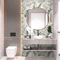 Nordic light luxury toilet wall tile retro toilet bathroom tile Net red plant art tile TV background wall