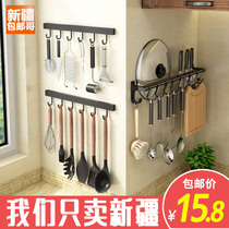 Xinjiang elder brother kitchen hook rack non-perforated wall wall strong adhesive hook kitchen rack row hook type storage rack