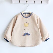 New children's cotton dinner overalls boy corduroy fashion wear reverse wear baby waterproof anti-dirty protective clothing
