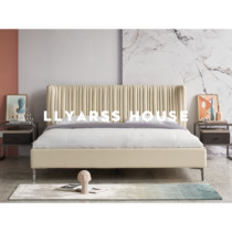 LLYARSS Lias leather art bed Italian minimalist 2m leather hardware feet GC