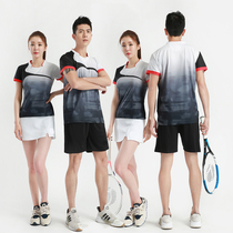 Quick-drying badminton suit suit Mens and womens summer short-sleeved table tennis suit Tennis volleyball suit Sportswear custom printing