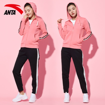 Anta Sports Suit Women 2021 Autumn Winter New Official Cardigan Jacket Woman Casual Pants Woman Two Sets