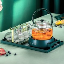 Nordic light luxury tea set Glass afternoon tea fruit tea brewing teapot European-style high-end flower tea pot set appliances