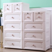 European style drawer storage cabinet plastic thick baby wardrobe childrens locker clothes finishing box chest