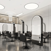 Net Red Barber Shop Mirror Platform Hair Salon Special Double-sided Hairdresser Simple One Floor-to-Floor Light Cut Hair Fitting Mirror