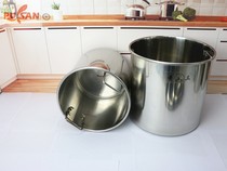 PUSAN inner ear stainless steel barrel thick storage bucket round barrel white steel beef mixed soup bucket soup pot commercial lid