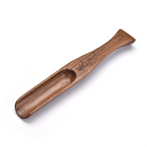Black sandalwood teaspoon teaspoon single small Japanese bamboo long handle pure copper spoon take tea shovel tea solid wood tea set accessories