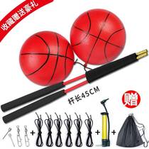Middle-aged and elderly fitness ball throwing ball on the Square sports Old Man exercise body artifact with rope adult jumping ball