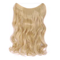 Wig female hair clip one-piece wig simulation curly hair film invisible light golden streak long curly hair film