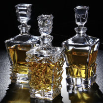 Household whiskey wine wine wine bottle set large crystal glass bottle sealing with lid decanter