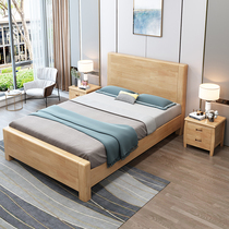 Full solid wood single bed 1 2 meters 1 35*1 9 children bed small apartment rubber wood 1 8 air pressure high Box storage bed