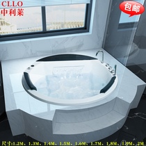 Bath acrylic round embedded household double couple massage thermostatic heating color bath 1 2M-2 m