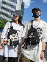 Spring summer ins Tide Cards Skew Satchel Boys Day Department Students Sports Chest Bag Casual Single Shoulder Bag New Small Backpack