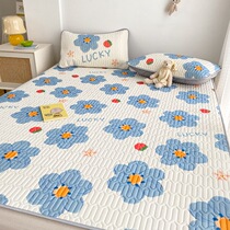 2022 new Summer Thai latex mat Three sets of small frescoed cool mat Foldable washed Korean version air conditioning mat