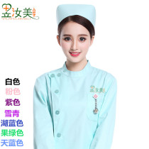 Nurse hat doctor hat work cap floral headdress swallow cap men and women medical blue pink cotton padded white