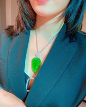 Ice species Zhengyang green leaves jade pendant natural Myanmar a goods 18k gold inlaid with gold branches and jade leaves pendant female