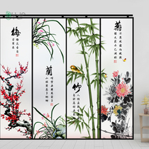 Chinese style plum bamboo chrysanthemum glass sticker living room electrostatic sticker frosted window sticker anti-peep glass door sticker