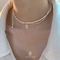 3FANTASTS Seine River Retro Elegant Female Exquisite Pendant Gold Silver Chain Freshwater Pearl Double Necklace
