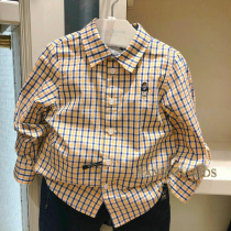 TW Little Bear Boy Dress 2021 Spring Autumn New Boy Dress Long Sleeve Plaid Shirt Full Cotton Big Boy Super Ocean Thin