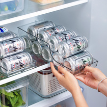 Japan pet can cola beverage beer special refrigerator storage box transparent kitchen finishing storage box