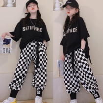 Girl Net Red Street Dance Suit Xia Girl Great Boy Jazz Dance Costume Bully Short Sleeve Walk Show Wave Dress Out