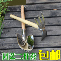 Outdoor all-steel small hoe-head dual-use digger opening of deserted types of vegetable seed flower tools Home gardening suit catch-up to sea deity