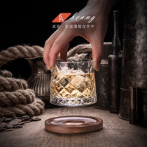 Creative whisky glass crystal cup high-end ins Wind tumbler household beer mug foreign wine glass with tray