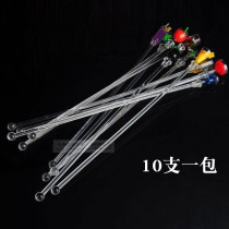 Multi shape cute glass head plastic mixing stick Creative coffee juice cold drink Acrylic long handle cocktail spoon