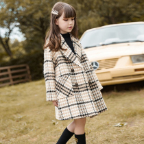 Girl Plaid Fur Coats 2022 New CUHK Scout with small fragrant wind and long spring and autumn windsurges in the coat of clothing