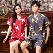 Sweat steaming suit womens Korean version of cute pure cotton high-end couples sauna suit kimono large size plus fat Han steaming bath suit men