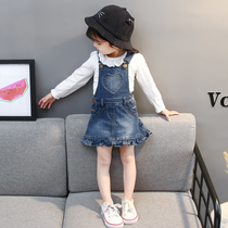 Ocean Qi Woman Baby Spring Clothing Suit Denim Harness Skirt Boy Dress Girl With Dress Girl Two Pieces Korean Version Spring Autumn Dresses