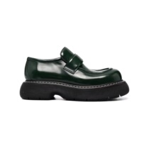 BOTTEGA #Green Bounce Leather Loafers