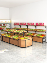Fruit store shelves Supermarket shelves Wooden steel wood fruit shelves Fruit Nakajima bulk snack cabinet Multi-layer multi-functional