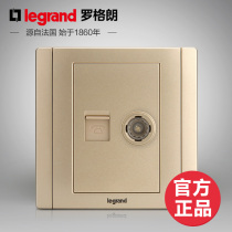 Rogrand switch socket panel Meihan gold phone TV cable TV voice strong signal power supply Type 86