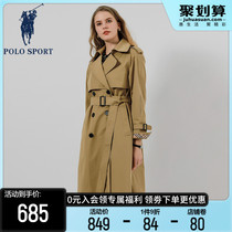 Polo Sport Windcoat Jacket Woman Spring Autumn 2022 New Medium Long Style Small Sub Superior Sense Casual Wear