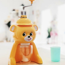 Retro bear shaved ice machine Household Bear Mianmao ice machine Manual smoothie machine Japanese childrens hand cartoon