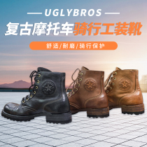  UGLYBROS HARLEY CM300 MOTORCYCLIST RETRO LEATHER RIDING BOOTS SHOES TRIUMPH INDIAN MOTORCYCLE BOOTS