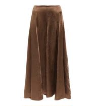 2021 VINCE Satin Pleated Mid-Length Skirt