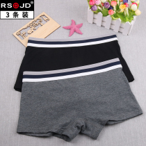 3 Dress Lady Briefs Pure Color Cotton Flat Four Corner Pants Les Handsome T Neutral Underpants Anti-Walk Light Safety Pants Big Code