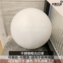 matt white ball stainless steel colored ball hollow round ball modern minimalist white decorative ball furniture shop window swing piece