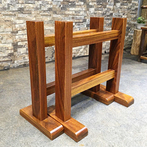Table leg bracket table leg solid wood table foot large board bracket household tea table tea table log bracket foot wooden custom
