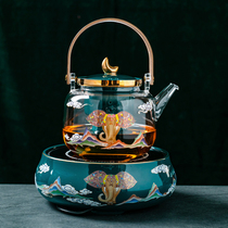Qinyi cooking teapot glass thickened high temperature resistant household cooking dual-use Tiliang teapot teapot electric pottery stove steamed tea set